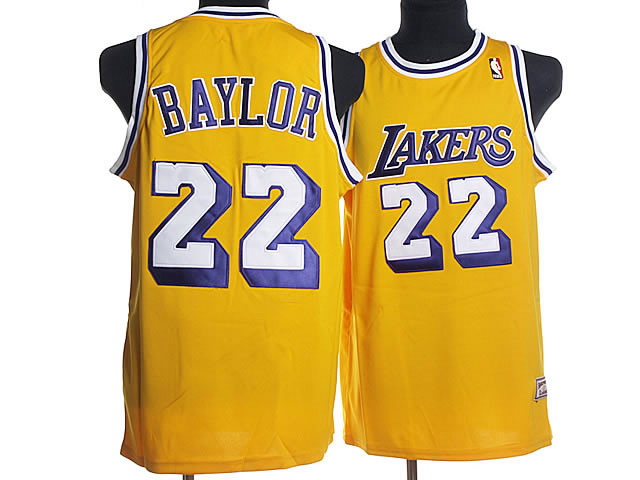 NBA Los Angeles Lakers 22 Elgin Baylor Authentic Yellow Throwback Jersey